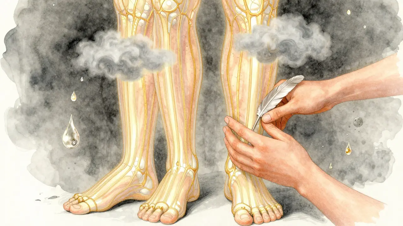 Abstraktní znázornění toku lymfy tělem od končetin k jádru s odstraněním blokád.