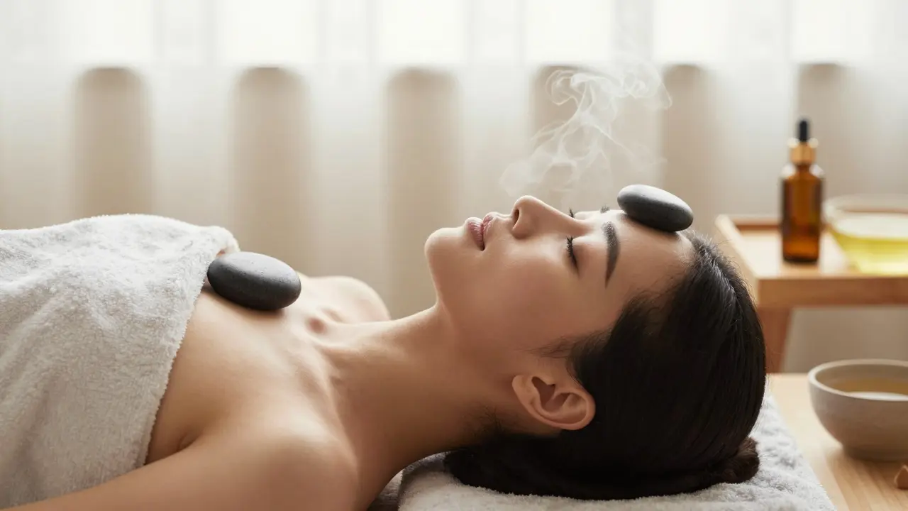 Jak vyhladit obličej pomocí masáže lávovými kameny