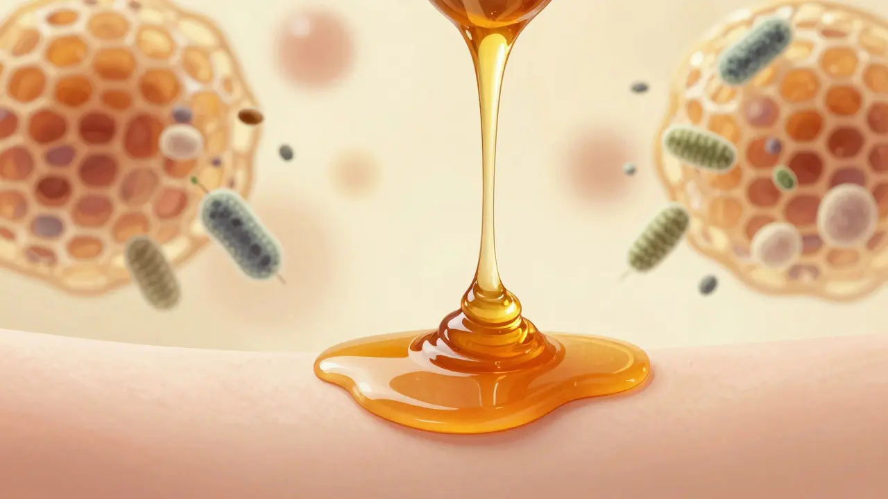 Med se odtrhává od kůže v tenkých vláknech, odhaluje hladkou, zářící novou kůži.